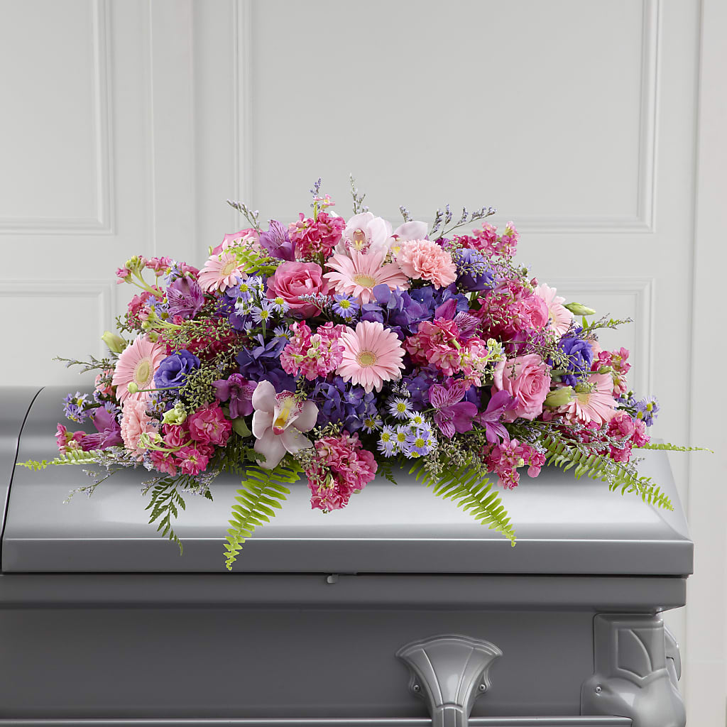 Glorious Garden Casket Spray – Pavilions, Pleasanton CA