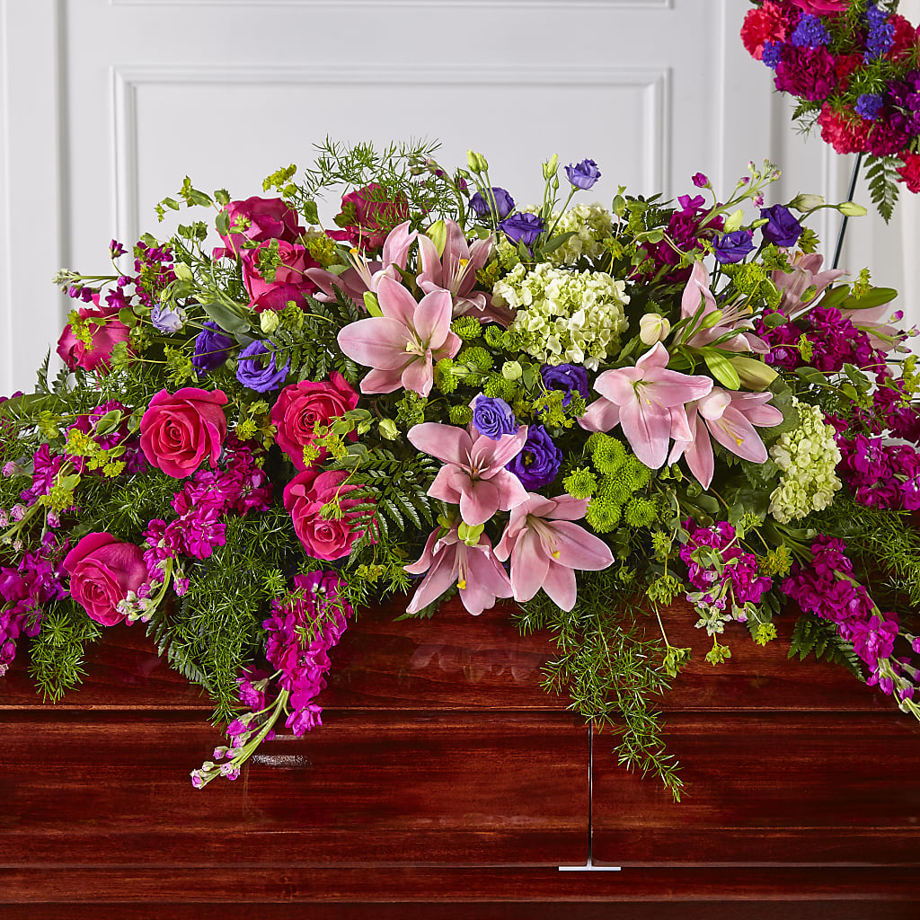 Radiant Tribute Casket Spray – Pavilions, Pleasanton CA