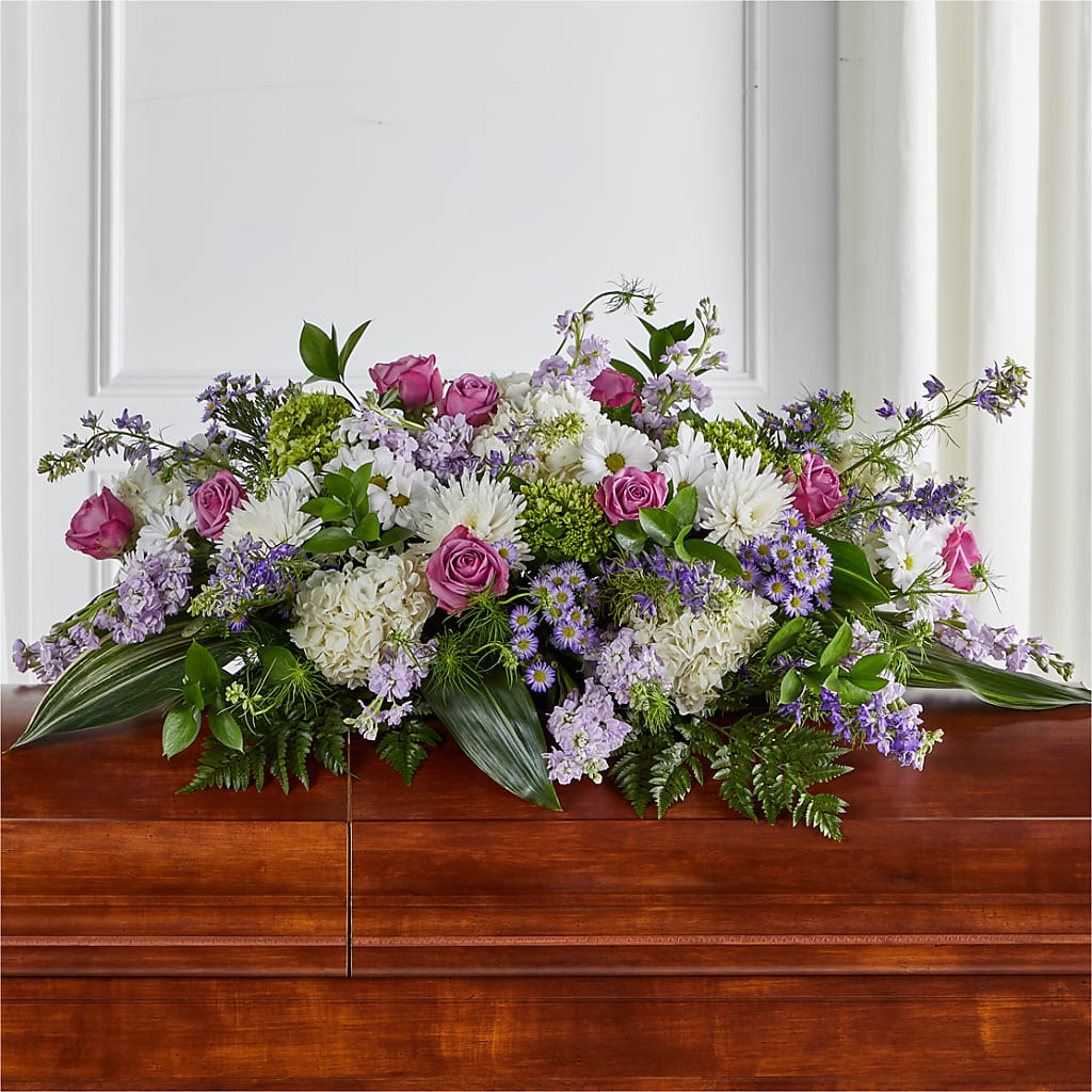 Meadows of Serenity Casket Spray – Pavilions, Pleasanton CA