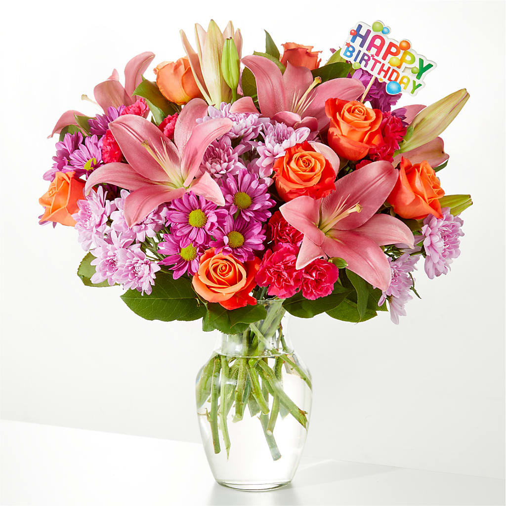 One and Only Bouquet & Happy Birthday Topper – Pavilions, Pleasanton CA