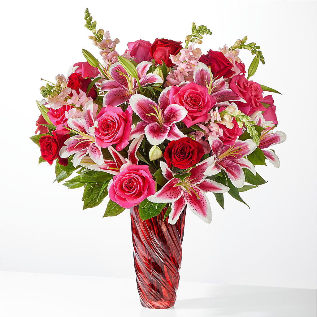 Always You Bouquet with Luxe Swirl Vase – Pavilions, Pleasanton CA