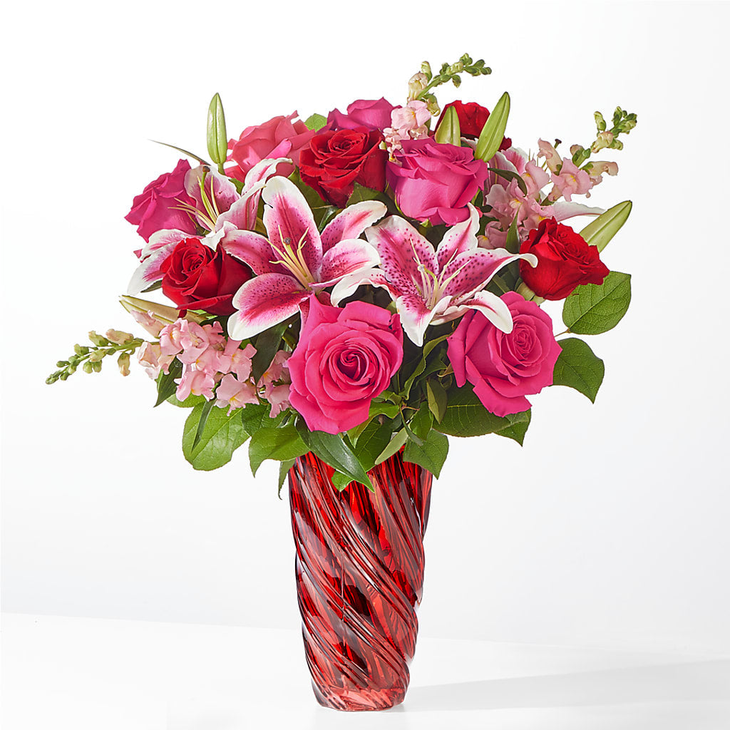 Always You Bouquet with Luxe Swirl Vase – Pavilions, Pleasanton CA