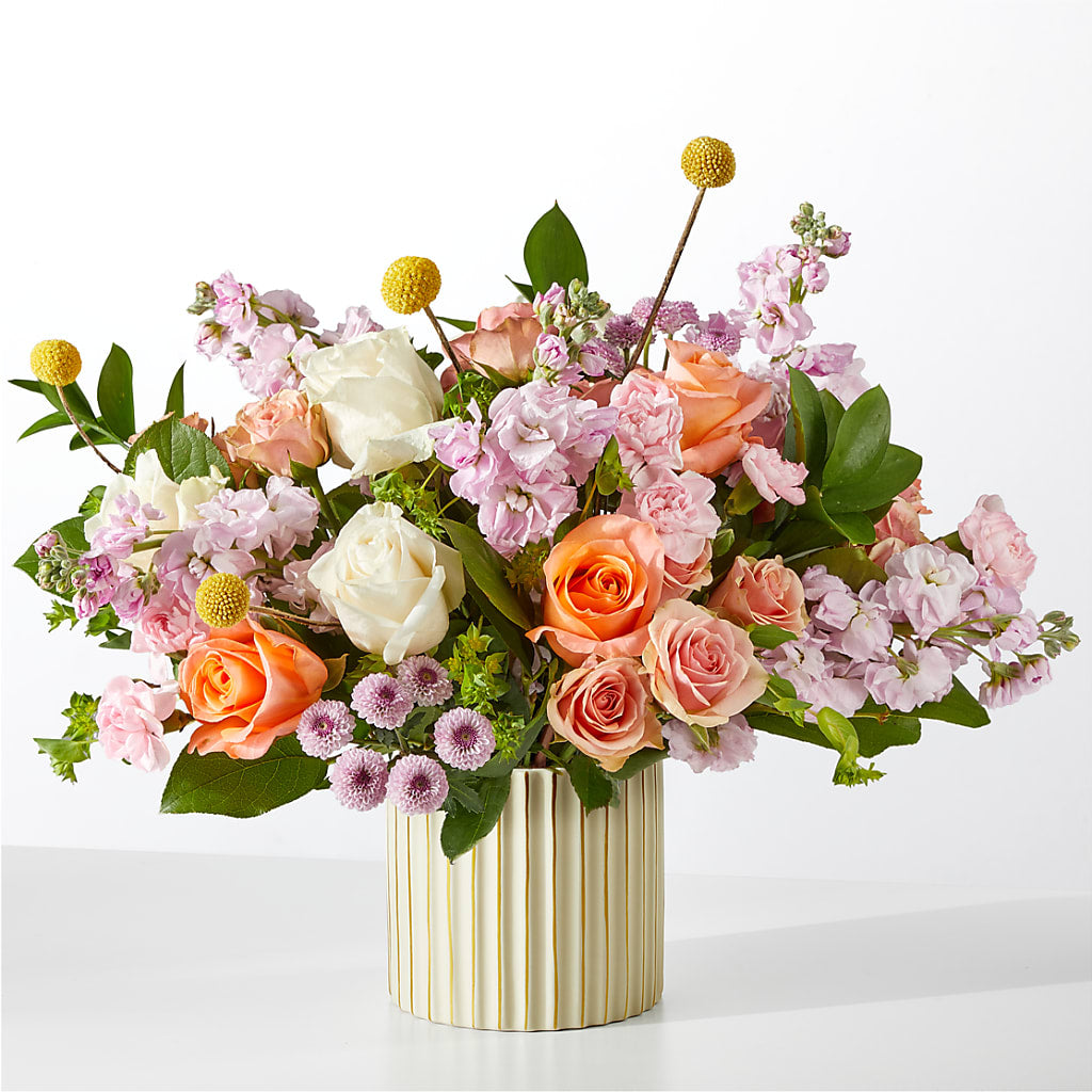 French Market Bouquet with Ivory Vase – Pavilions, Pleasanton CA