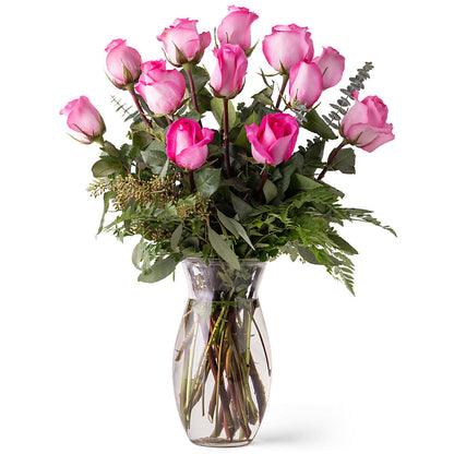 Unforgettable Dozen Rose Pink –  Pavilions, Pleasanton CA