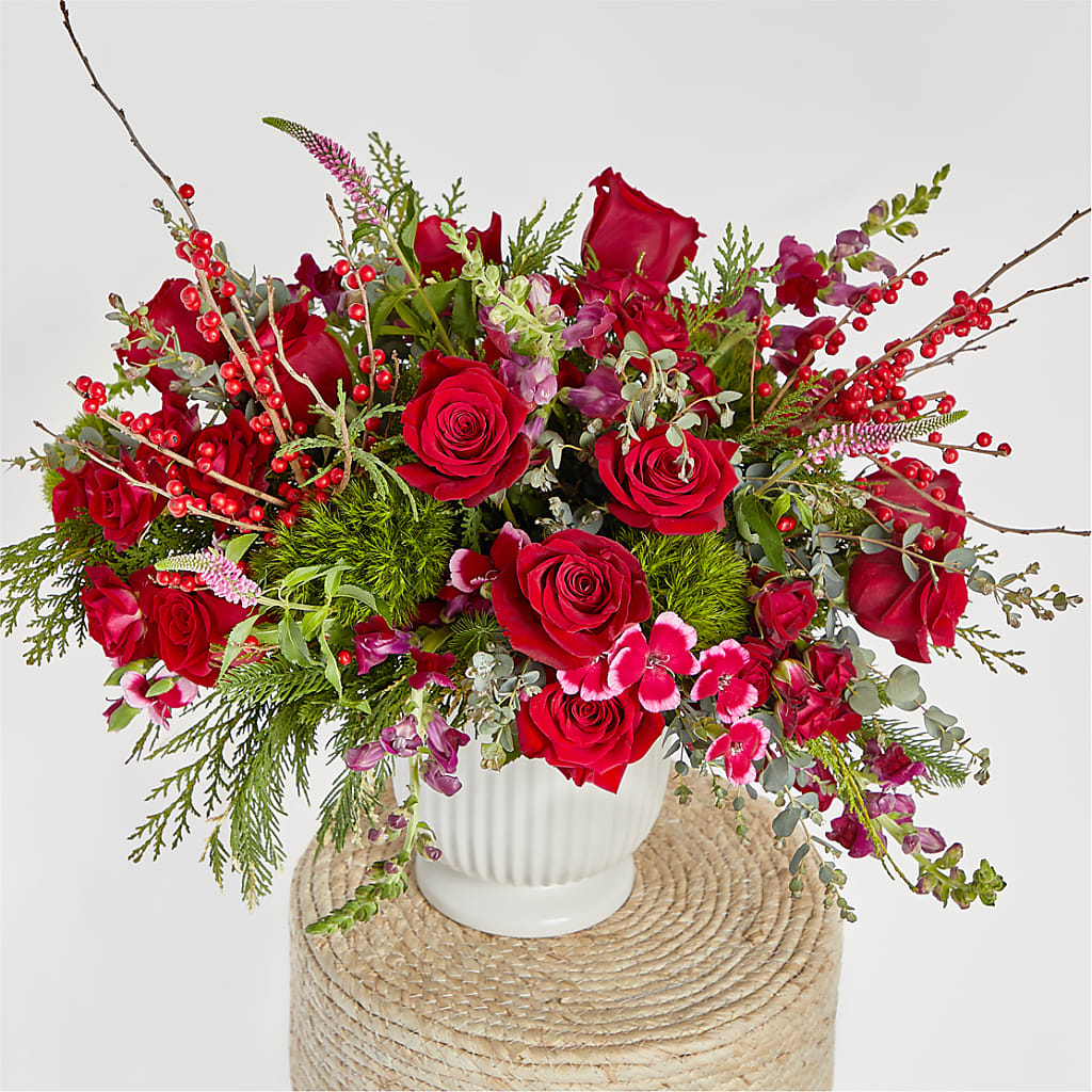 Big Red Bow Bouquet –  Pavilions, Pleasanton CA