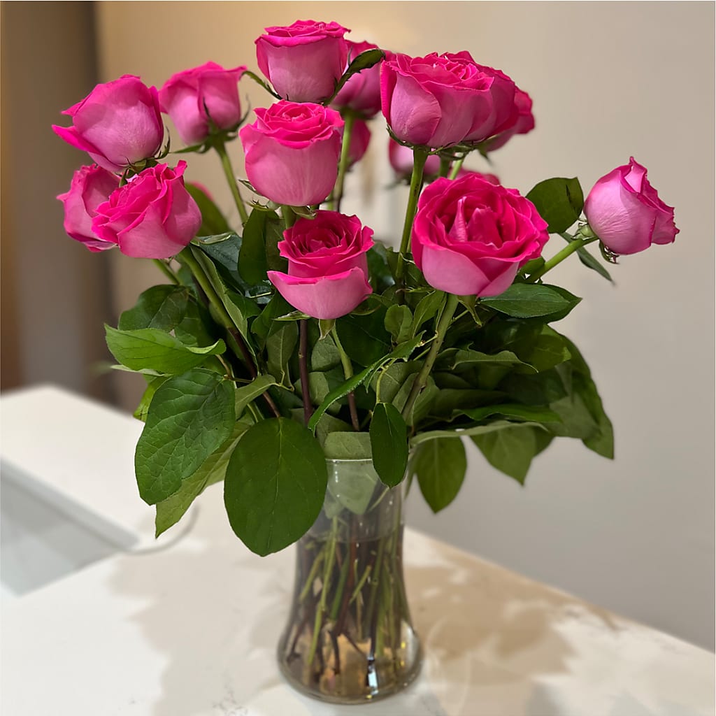 Long Stem Pink Rose Bouquet –  Pavilions, Pleasanton CA