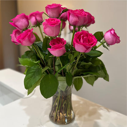 Long Stem Pink Rose Bouquet –  Pavilions, Pleasanton CA