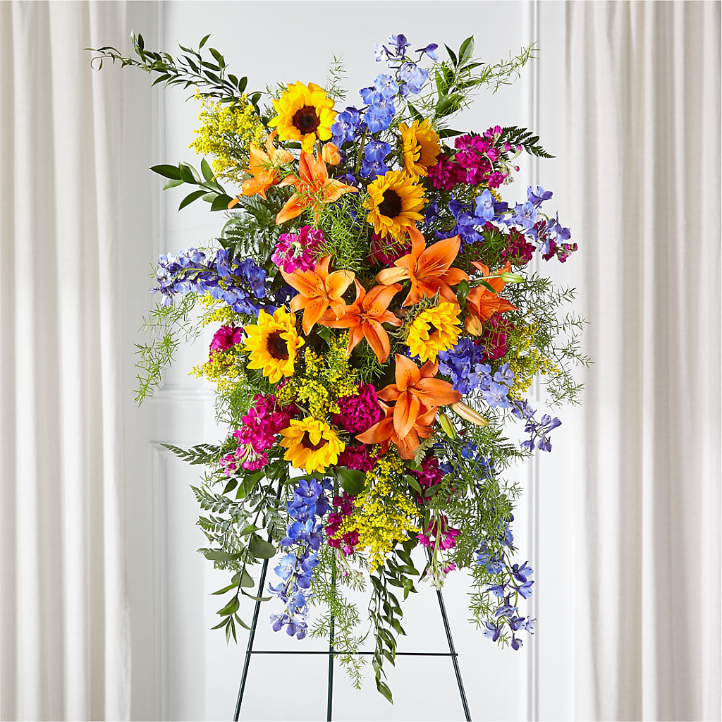 Sunlit Memories Standing Spray (Standard) –  Pavilions, Pleasanton CA