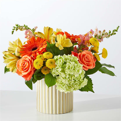 Autumn Sunshine Bouquet with Ivory Vase –  Pavilions, Pleasanton CA