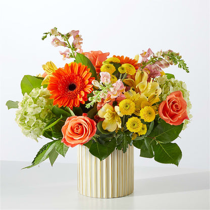 Autumn Sunshine Bouquet with Ivory Vase –  Pavilions, Pleasanton CA