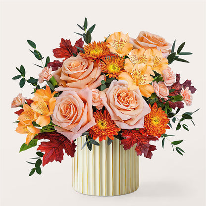 Spiced Latte Bouquet with Ivory Vase –  Pavilions, Pleasanton CA
