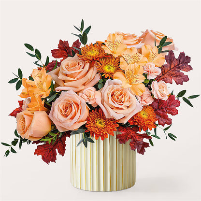 Spiced Latte Bouquet with Ivory Vase –  Pavilions, Pleasanton CA