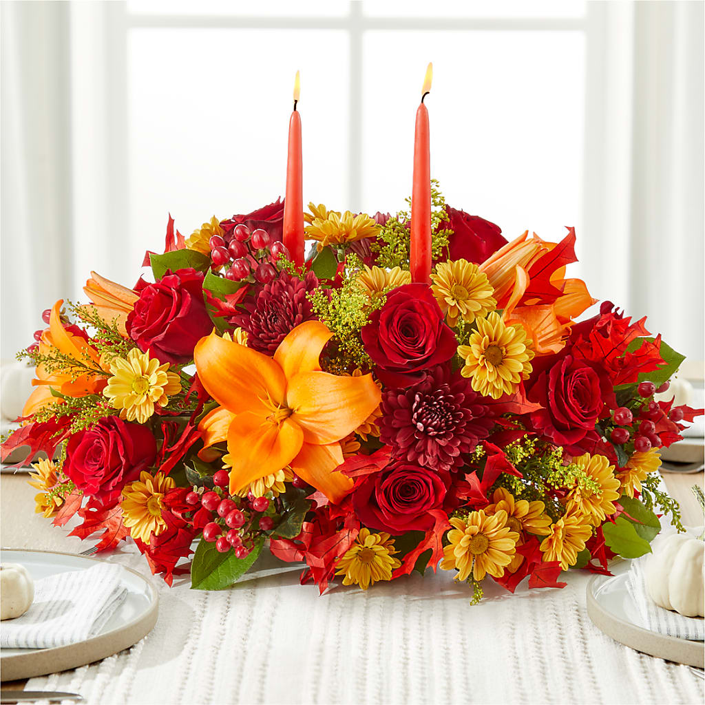 Autumn's Embrace Centerpiece –  Pavilions, Pleasanton CA