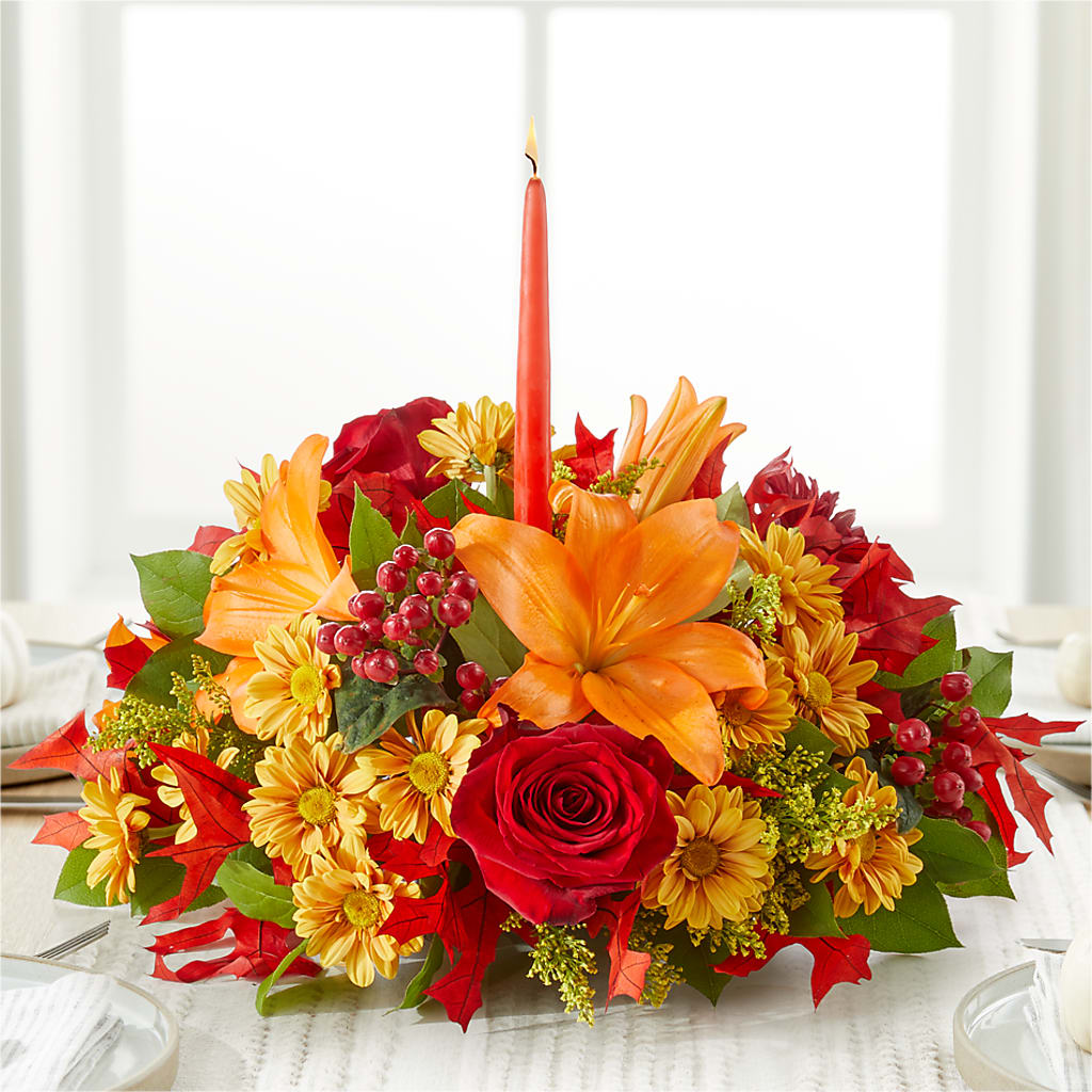 Autumn's Embrace Centerpiece –  Pavilions, Pleasanton CA